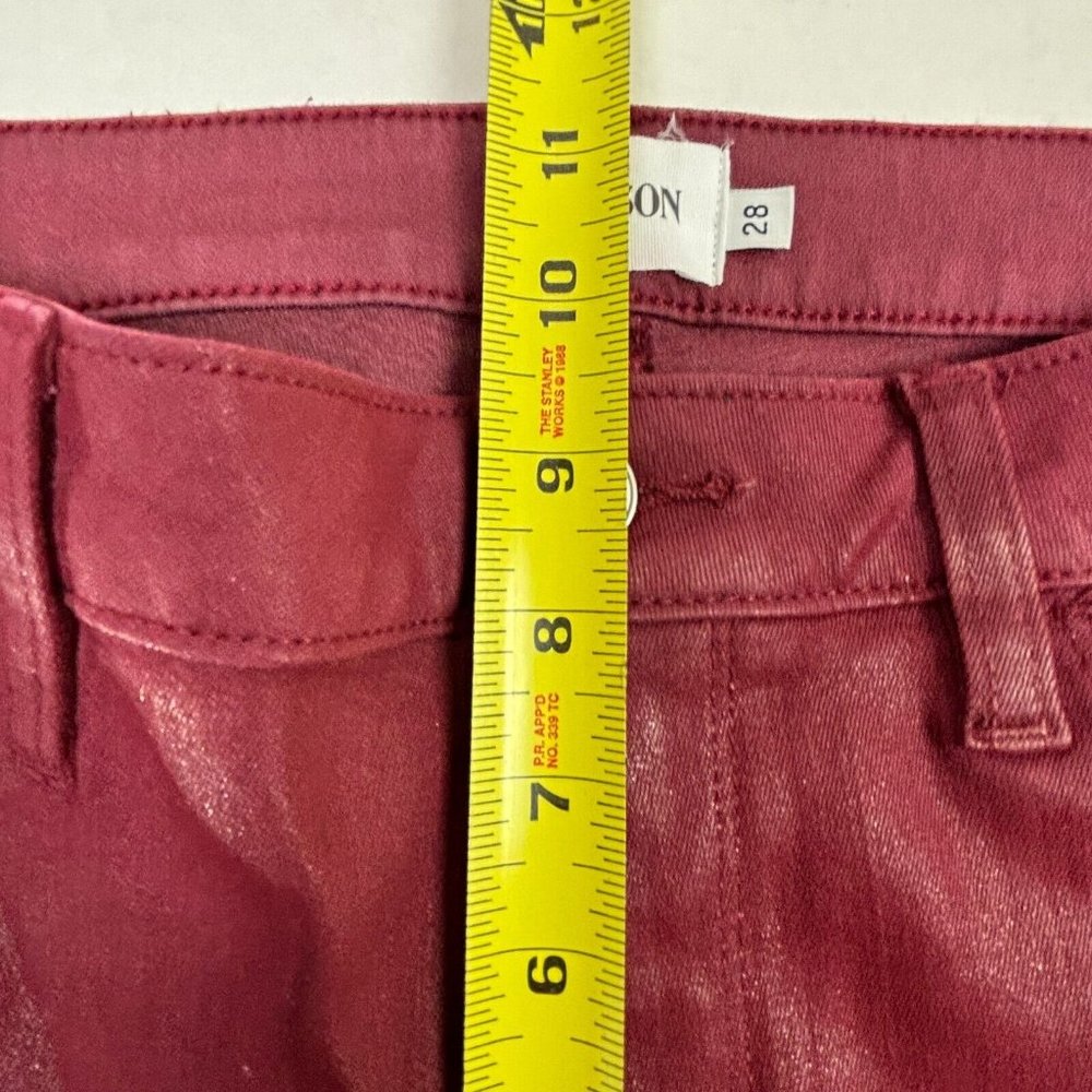 Hudson Los Angeles Natalie Super Skinny Pants Red Waxy Coated Jean Womens 28 NWT - Picture 7 of 10